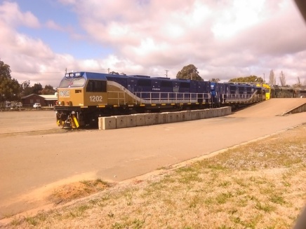 Some brand enw looking locomotives at Cootamundra.